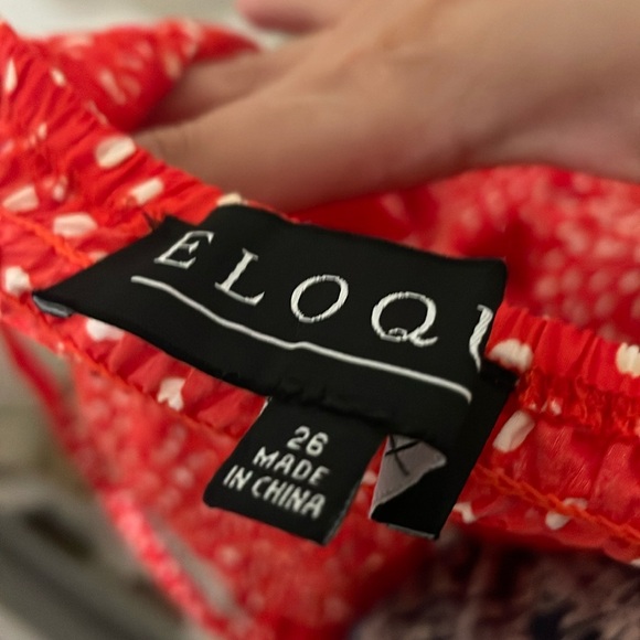 NWT ELOQUII Red Polka Dot Mini Skirt Tiered Ruffle Elastic Waist Size 26 Disney - Picture 11 of 11